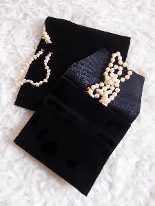 Black Velvet Flapover Jewelry Pouch 4 ¼ x 4 ½